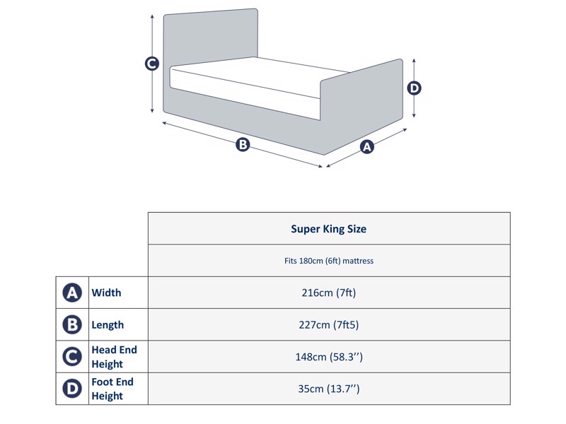 Land Of Beds Super King Size - CLEARANCE STOCK - Shergar Ash Somerset Fabric Bed Frame3
