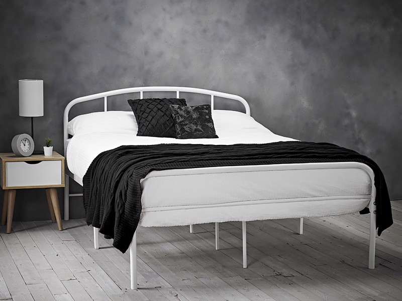 Land Of Beds Nico White Metal Single Bed Frame1