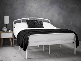 Land Of Beds Nico White Metal Bed Frame1