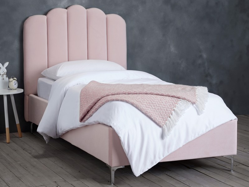 Land Of Beds Avery Pink Fabric Bed Frame2