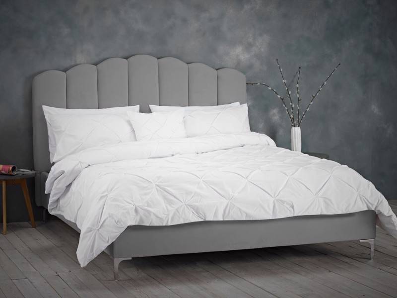 Land Of Beds Avery Silver Fabric Bed Frame1