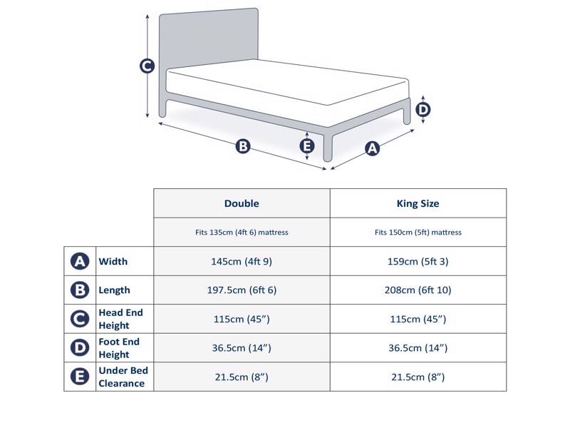 Land Of Beds Rowen Wooden Double Bed Frame5