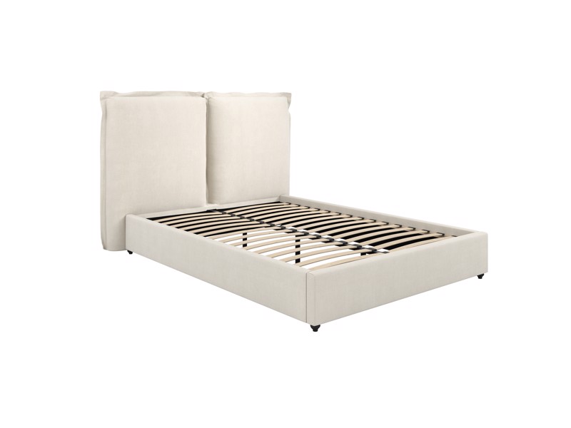 Land Of Beds Shelby Ivory Fabric Bed Frame6