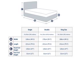 Land Of Beds Shelby Ivory Fabric Bed Frame8