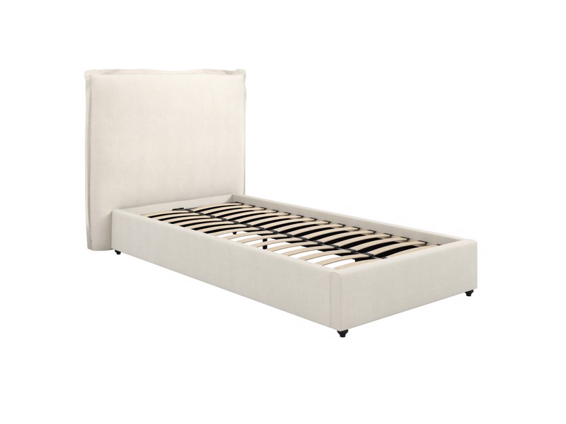 Land Of Beds Shelby Ivory Fabric Bed Frame7