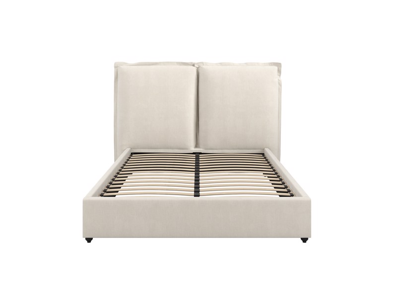 Land Of Beds Shelby Ivory Fabric Bed Frame4