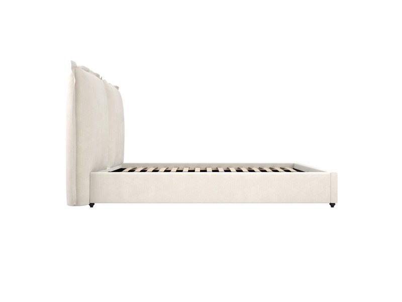 Land Of Beds Shelby Ivory Fabric Bed Frame5