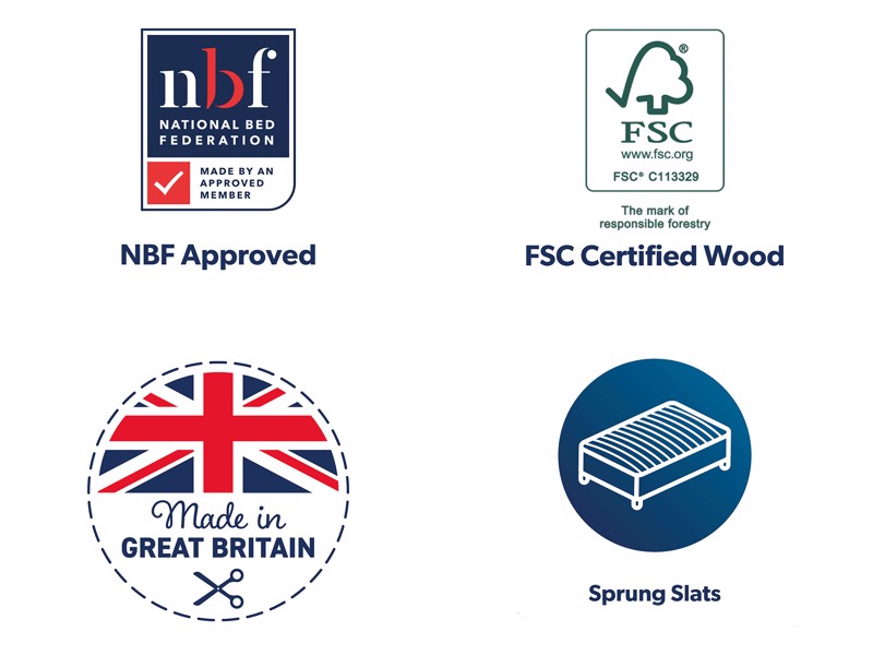 Land Of Beds Walton Fabric King Size Bed Frame8