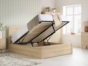 Land Of Beds Camira Oak Finish Wooden Ottoman Bed5