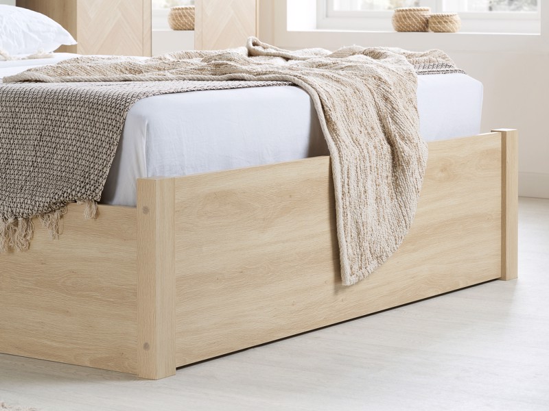 Land Of Beds Camira Oak Finish Wooden Ottoman Bed3
