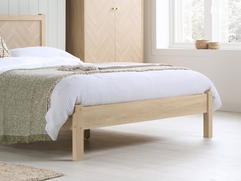 Land Of Beds Camira Oak Finish Wooden Bed Frame2