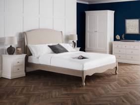 Land Of Beds Christie Beige Wooden Bed Frame1