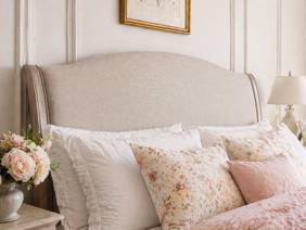 Land Of Beds Christie Beige Wooden Bed Frame3