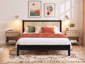 Land Of Beds Alessa Black Wooden Bed Frame2