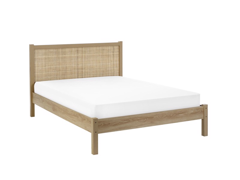 Land Of Beds Alessa Oak Finish Wooden Bed Frame5