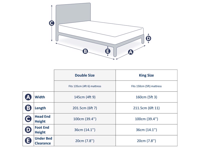 Land Of Beds Alessa Oak Finish Wooden Double Bed Frame7