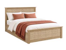 Land Of Beds Alessa Oak Finish Wooden Double Ottoman Bed5