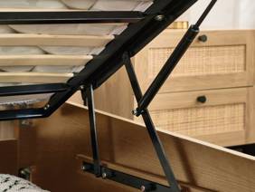Land Of Beds Alessa Oak Finish Wooden Ottoman Bed3
