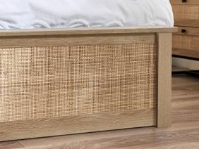 Land Of Beds Alessa Oak Finish Wooden Ottoman Bed4