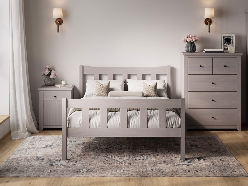 Land Of Beds Hampstead Grey Wooden Bed Frame1