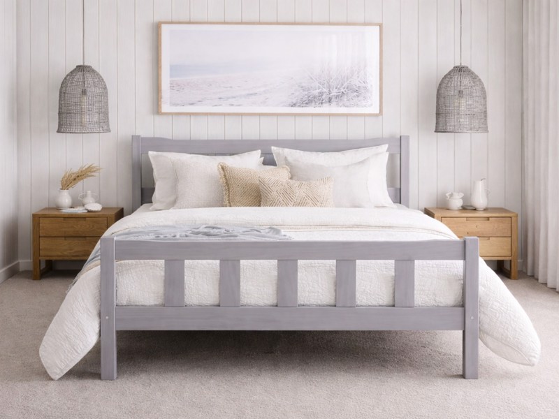 Land Of Beds Hampstead Grey Wooden Bed Frame2