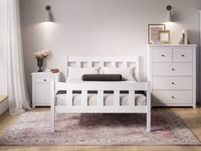 Land Of Beds Hampstead White Wooden Double Bed Frame1