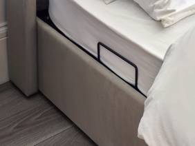 Land Of Beds Amara Light Grey Fabric Side Opening Ottoman TV Bed8