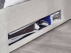 Land Of Beds Amara Light Grey Fabric Side Opening Ottoman TV Bed9