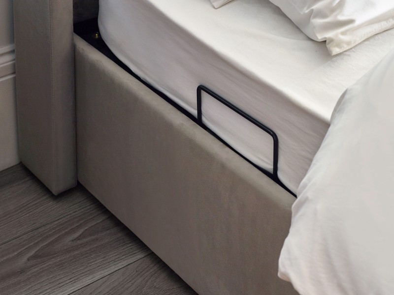 Land Of Beds Amara Light Grey Fabric Side Opening Ottoman TV Bed9