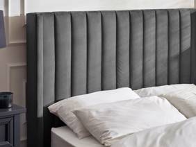 Land Of Beds Amara Dark Grey Fabric Side Opening Ottoman TV Bed5