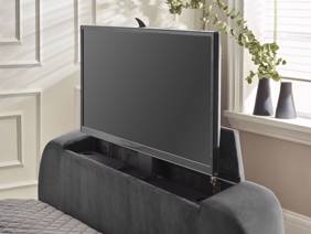 Land Of Beds Amara Dark Grey Fabric Side Opening Ottoman TV Bed7
