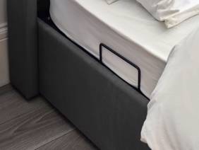 Land Of Beds Amara Dark Grey Fabric Side Opening Ottoman TV Bed8
