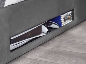 Land Of Beds Amara Dark Grey Fabric Side Opening Ottoman TV Bed9