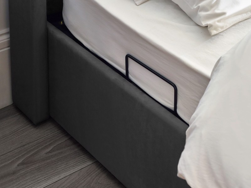 Land Of Beds Amara Dark Grey Fabric Side Opening Ottoman TV Bed9