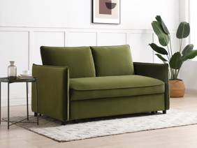 Land Of Beds Capri Olive Velvet Sofa Bed1