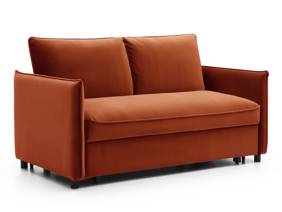 Land Of Beds Capri Burnt Orange Velvet Sofa Bed3