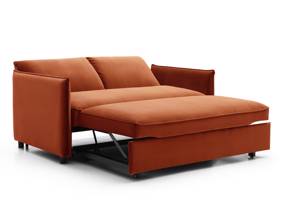 Land Of Beds Capri Burnt Orange Velvet Sofa Bed4