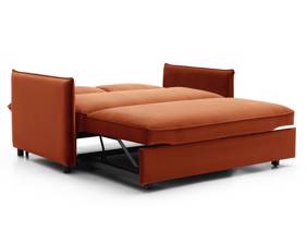 Land Of Beds Capri Burnt Orange Velvet Sofa Bed5