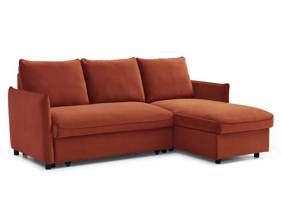 Land Of Beds Rhodes Burnt Orange Velvet Sofa Bed3