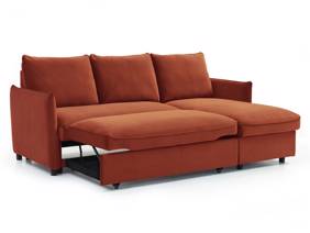 Land Of Beds Rhodes Burnt Orange Velvet Sofa Bed4