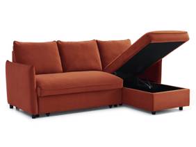 Land Of Beds Rhodes Burnt Orange Velvet Sofa Bed5
