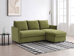 Land Of Beds Rhodes Olive Velvet Sofa Bed1