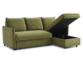 Land Of Beds Rhodes Olive Velvet Sofa Bed5