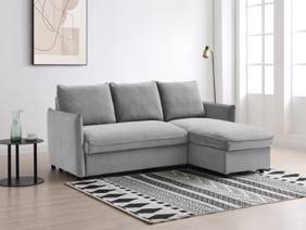 Land Of Beds Rhodes Grey Velvet Sofa Bed1