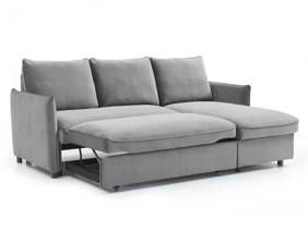 Land Of Beds Rhodes Grey Velvet Sofa Bed4