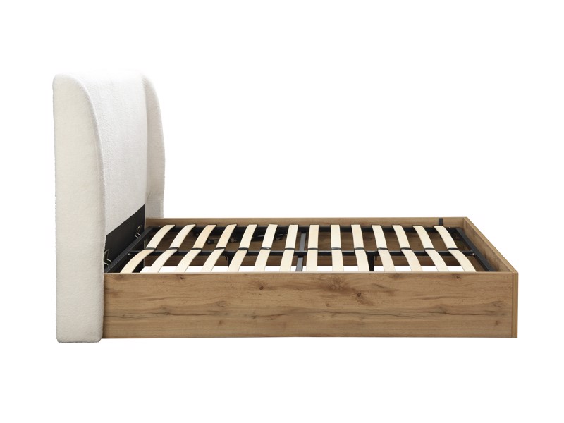 Land Of Beds Marla White Fabric Ottoman Bed3