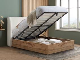 Land Of Beds Marla White Fabric Ottoman Bed2