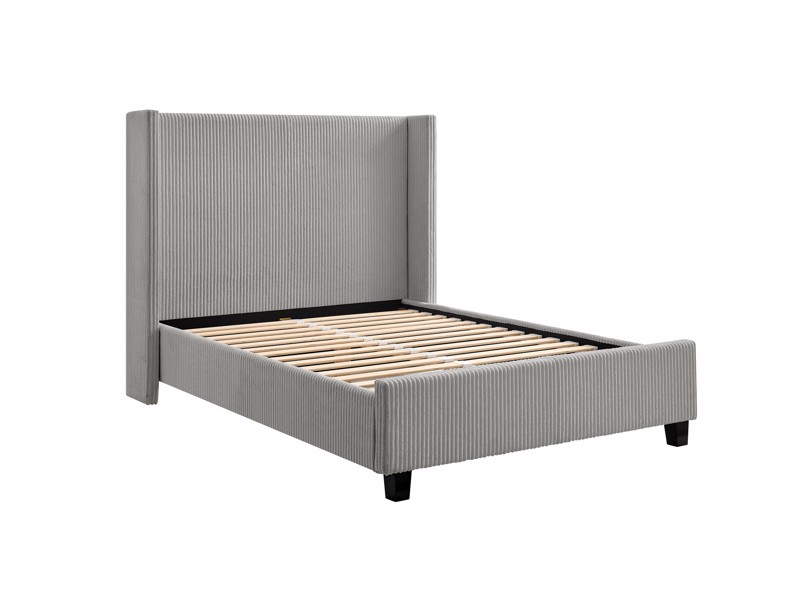 Land Of Beds Asha Grey Fabric Double Bed Frame5