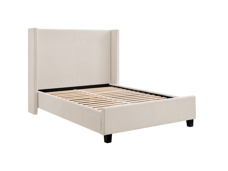 Land Of Beds Asha Cream Fabric Bed Frame4