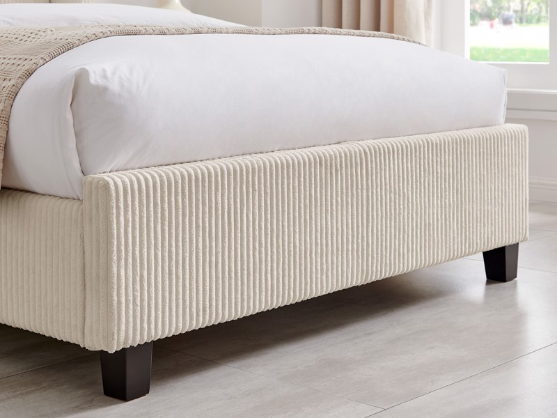 Land Of Beds Asha Cream Fabric Bed Frame5
